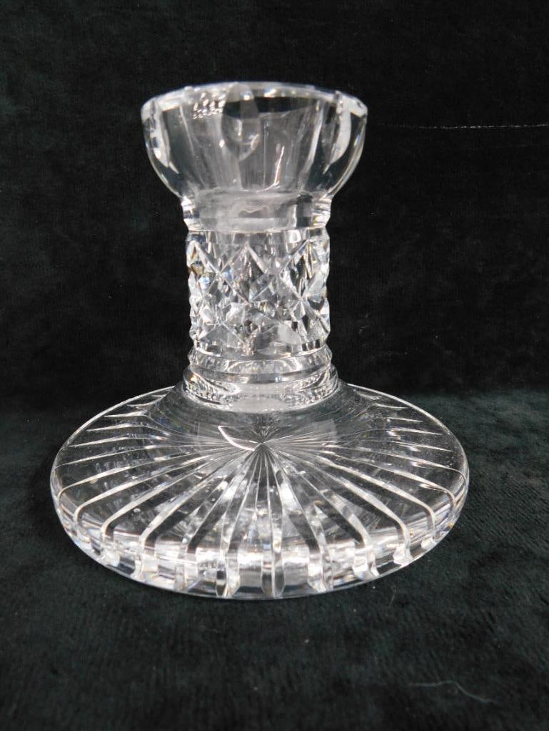 Waterford Crystal - Ireland - Pair of Candle Stick Holders - 3.75" x 4.5" - 2