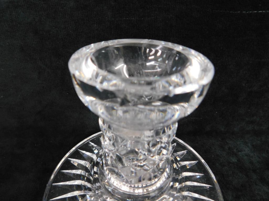 Waterford Crystal - Ireland - Pair of Candle Stick Holders - 3.75" x 4.5" - 3