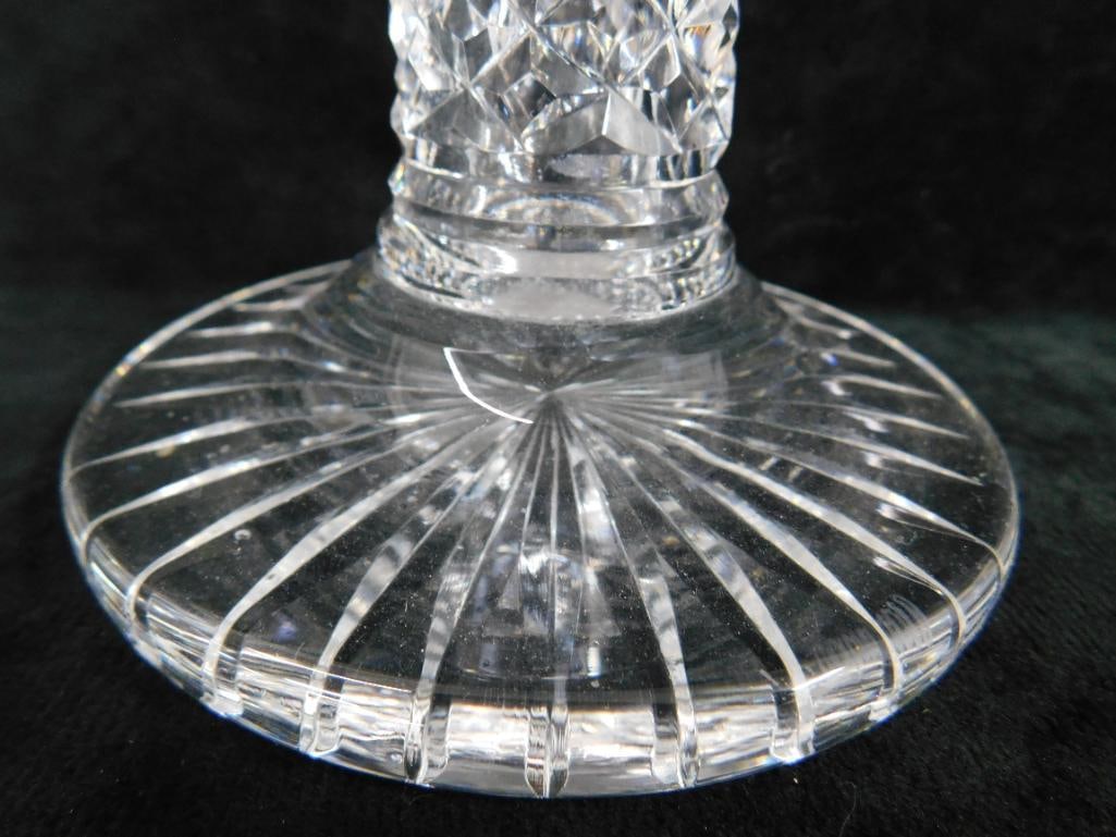 Waterford Crystal - Ireland - Pair of Candle Stick Holders - 3.75" x 4.5" - 5
