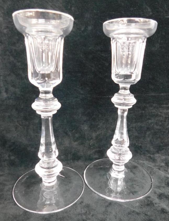 Waterford Crystal - Ireland - Pair of Candle Stick Holders - 8" x 3.5": See Photos For Condition and Details