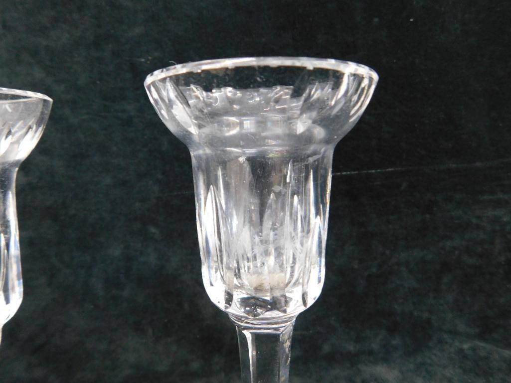 Waterford Crystal - Ireland - Pair of Candle Stick Holders Plus 1 - 5.75" x 3.75" - 6" x 2.75" - 3