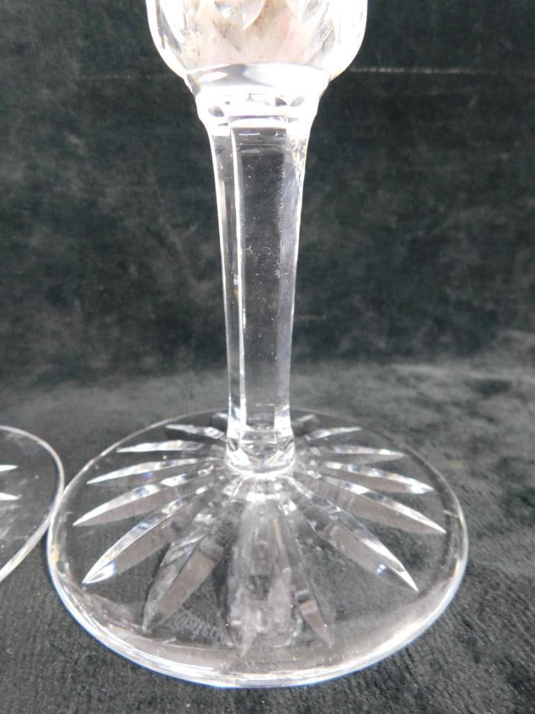 Waterford Crystal - Ireland - Pair of Candle Stick Holders Plus 1 - 5.75" x 3.75" - 6" x 2.75" - 4