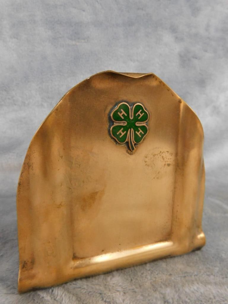Pair of Vintage 4H Metal Bookends - Each 4.25" x 4.25" x 4.5" - 2