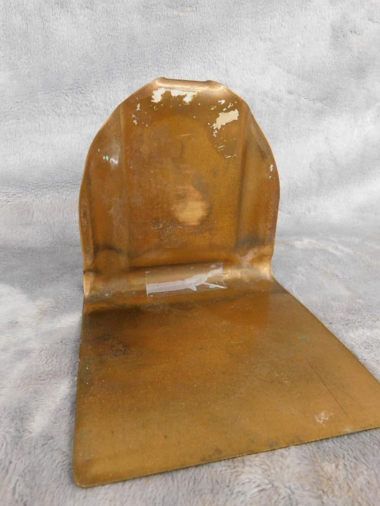 Pair of Vintage 4H Metal Bookends - Each 4.25" x 4.25" x 4.5" - 4