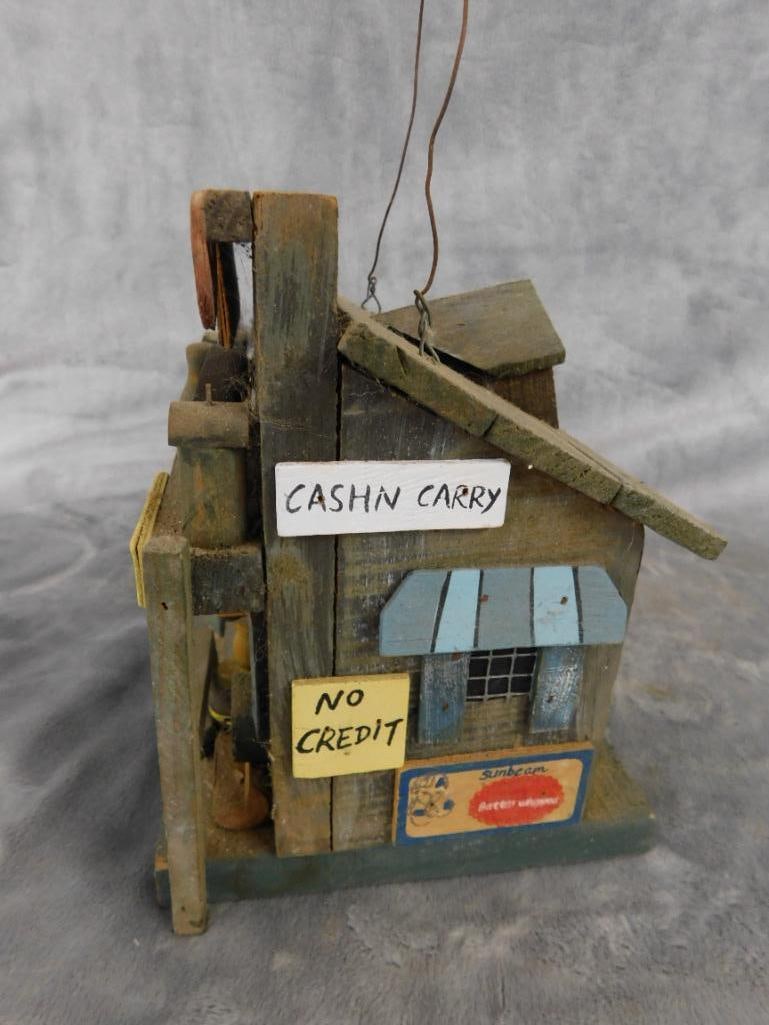 Modern "General Store" Wood Birdhouse - 7.25" x 6" x 6" - 5