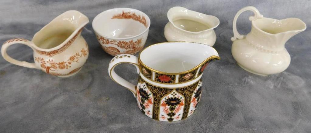 3 Creamers - 2 Sugars - Lenox - Royal Crown Derby - 1913 Furnival Quail: See Photos For Condition and Details