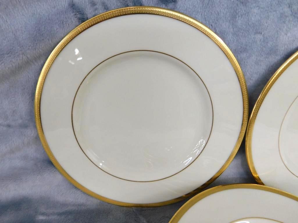Group of Lenox 8.5" Gold Rimmed Plates - Tuxedo Pattern - 2