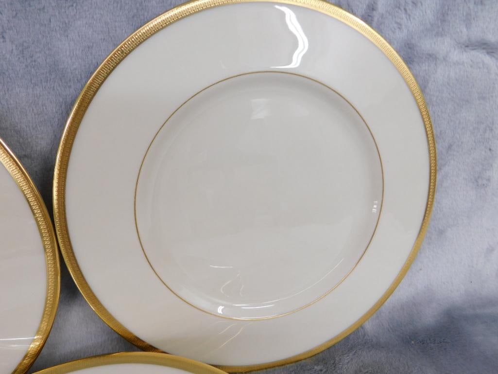 Group of Lenox 8.5" Gold Rimmed Plates - Tuxedo Pattern - 4