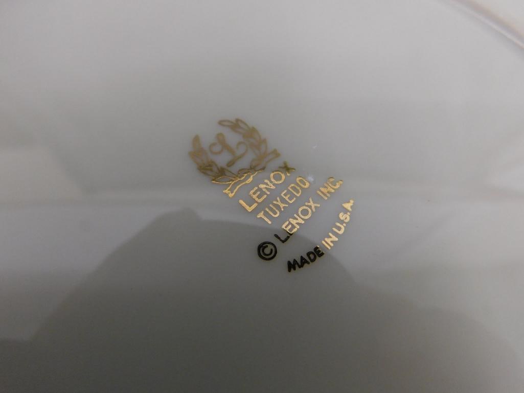 Group of Lenox 8.5" Gold Rimmed Plates - Tuxedo Pattern - 5