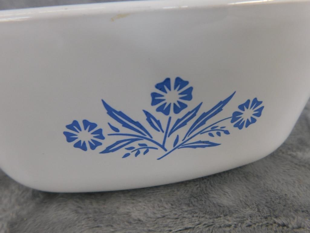 Corning Ware Blue Corn Flower Lidded Casserole - 5" x 9"x 7" - 3