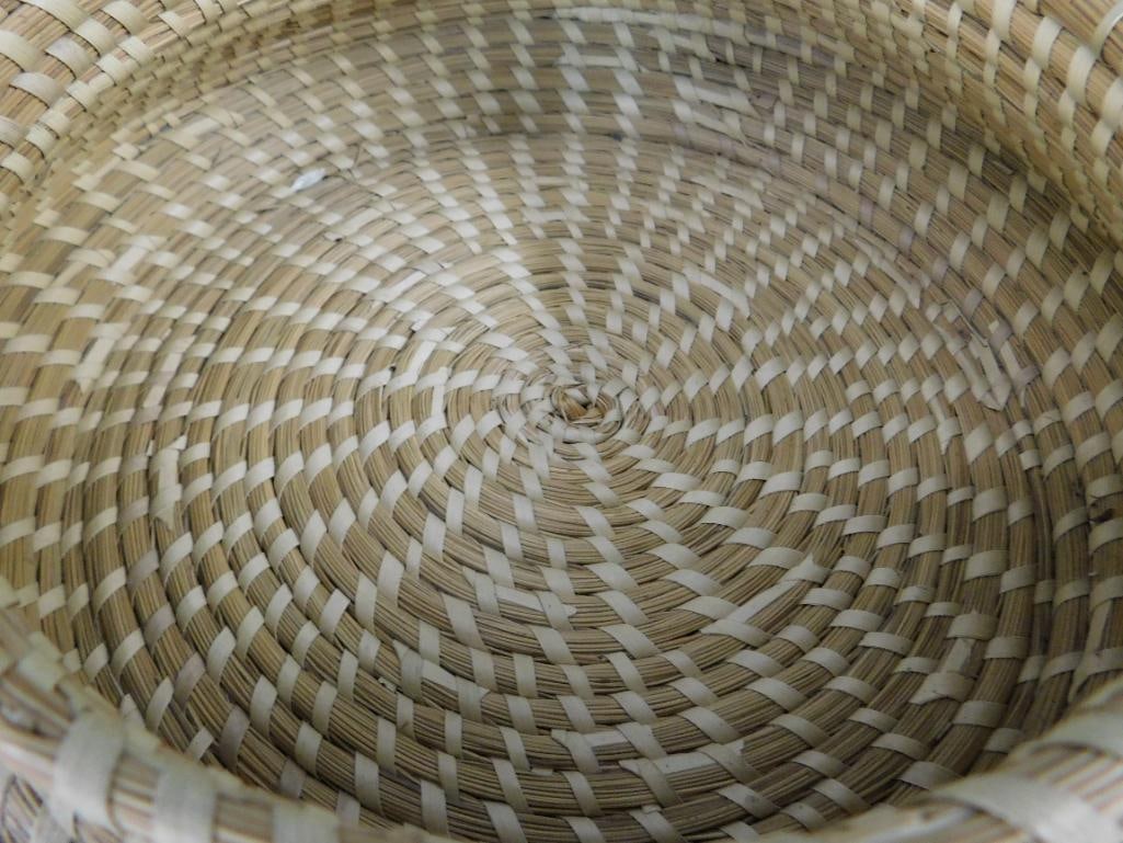 Charleston SC Sweet Grass Basket - Needs Repair - Bowl - 3.5" x 10" - 3