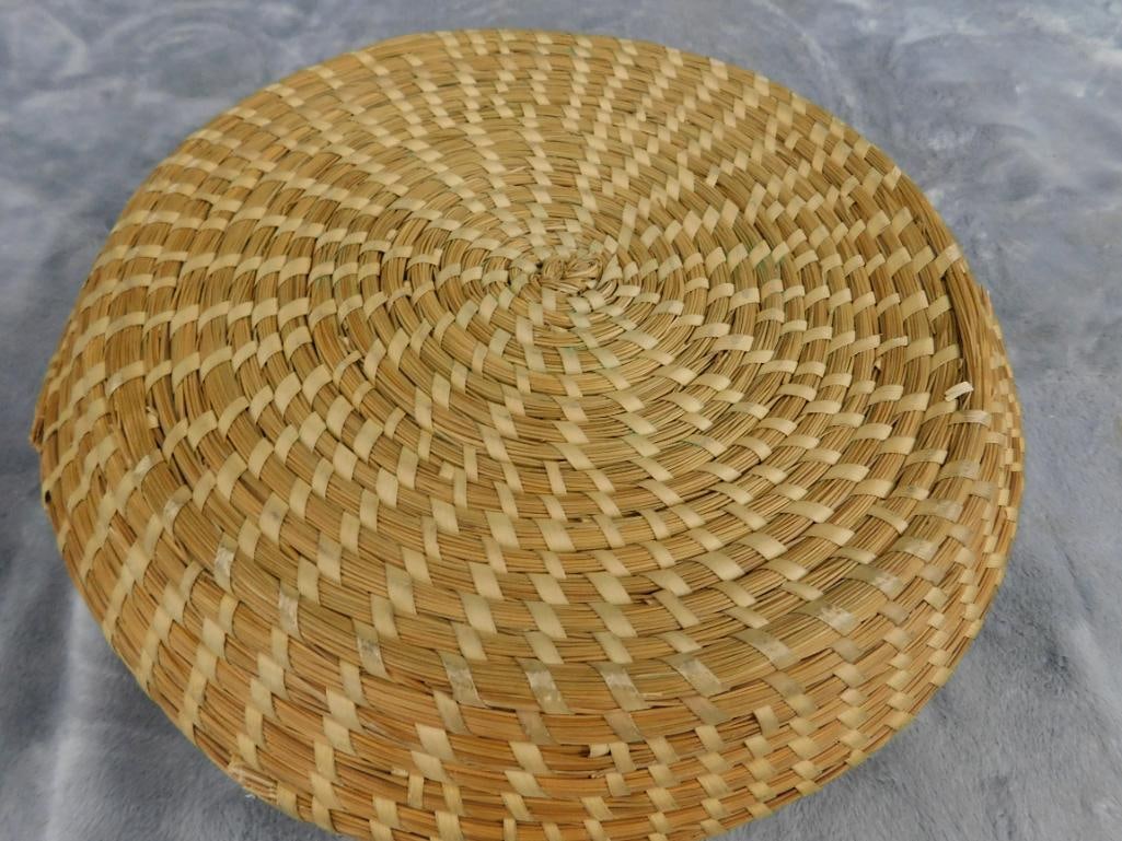 Charleston SC Sweet Grass Basket - Needs Repair - Bowl - 3.5" x 10" - 6