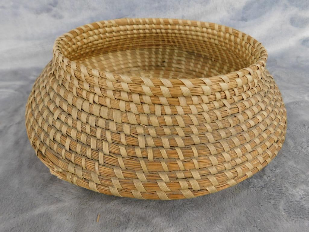 Charleston SC Sweet Grass Basket - Needs Repair - Bowl - 3.5" x 10" - 9