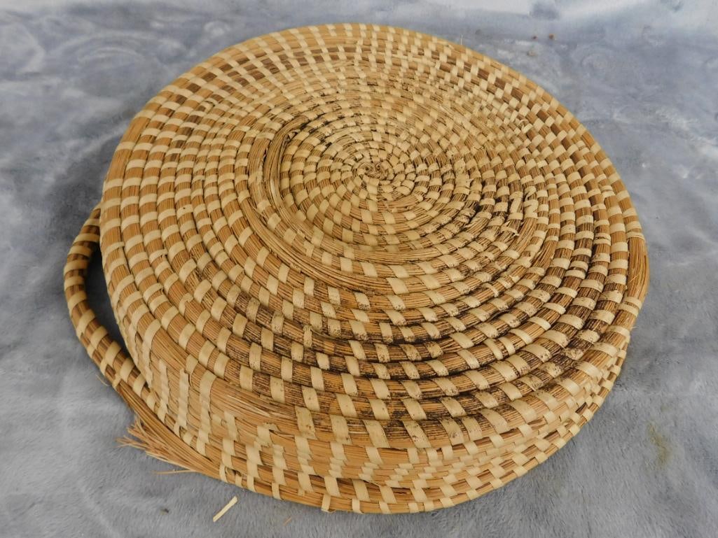 Charleston SC Sweet Grass Basket - Needs Repair - Drink Glass Carrier - 2.5" x 13.5" x 12" - 6