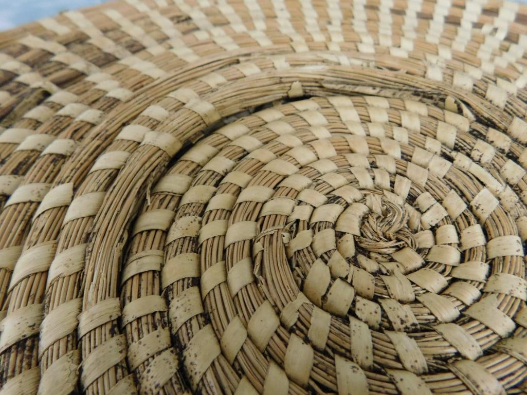 Charleston SC Sweet Grass Basket - Needs Repair - Drink Glass Carrier - 2.5" x 13.5" x 12" - 7