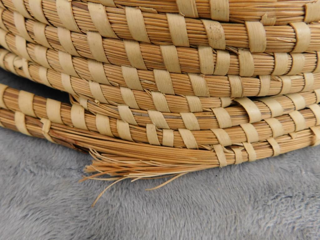 Charleston SC Sweet Grass Basket - Needs Repair - Drink Glass Carrier - 2.5" x 13.5" x 12" - 8