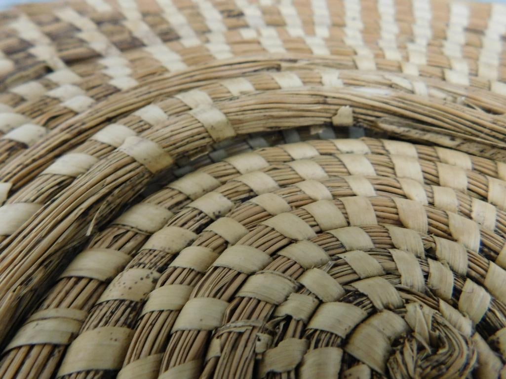 Charleston SC Sweet Grass Basket - Needs Repair - Drink Glass Carrier - 2.5" x 13.5" x 12" - 9