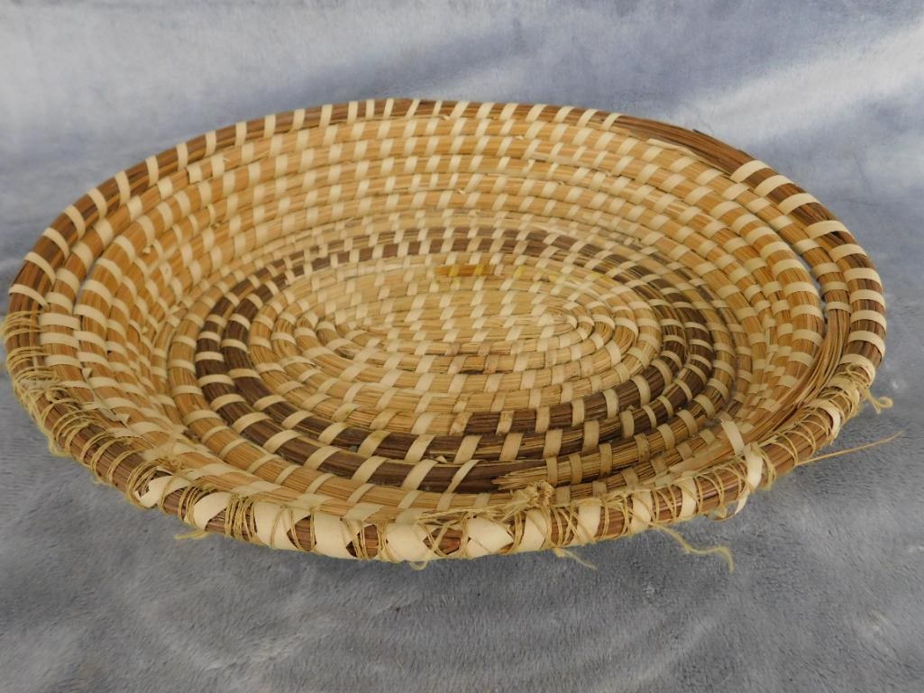 Charleston SC Sweet Grass Basket - Needs Repair - Bowl - 2.5" x 11.5" x 10" - 10
