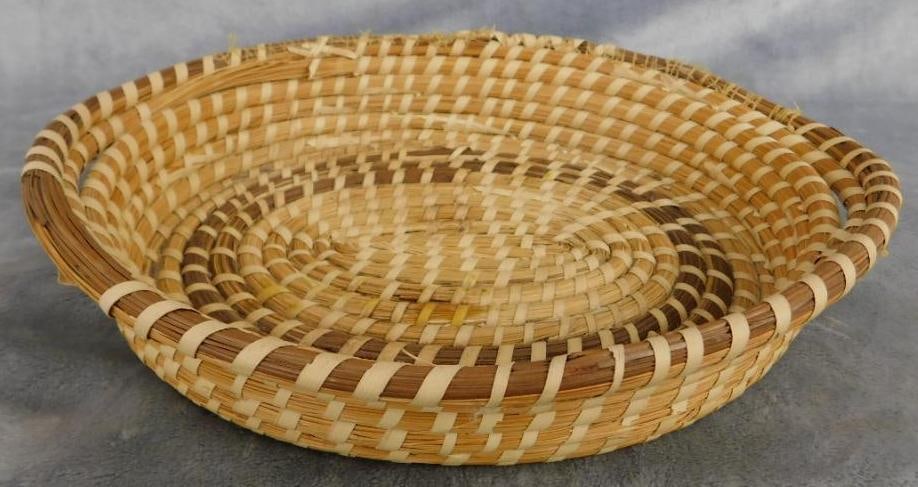 Charleston SC Sweet Grass Basket - Needs Repair - Bowl - 2.5" x 11.5" x 10": See Photos For Condition and Details