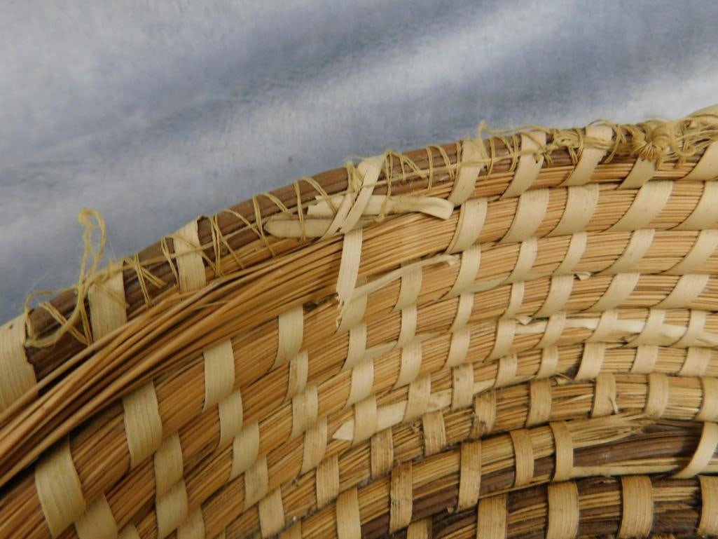 Charleston SC Sweet Grass Basket - Needs Repair - Bowl - 2.5" x 11.5" x 10" - 4
