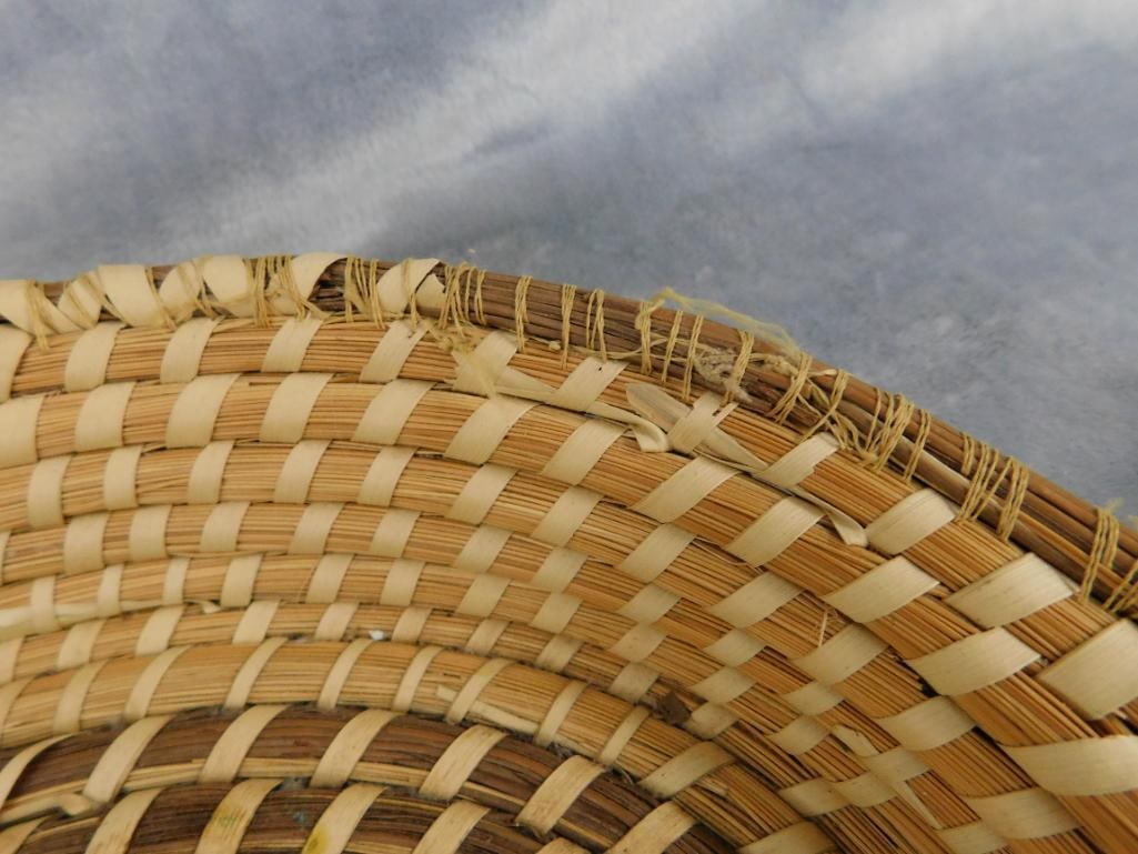 Charleston SC Sweet Grass Basket - Needs Repair - Bowl - 2.5" x 11.5" x 10" - 6