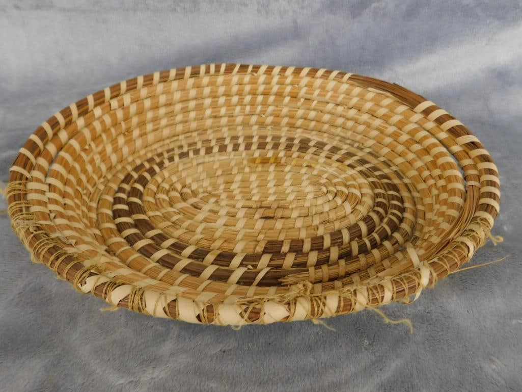Charleston SC Sweet Grass Basket - Needs Repair - Bowl - 2.5" x 11.5" x 10" - 9