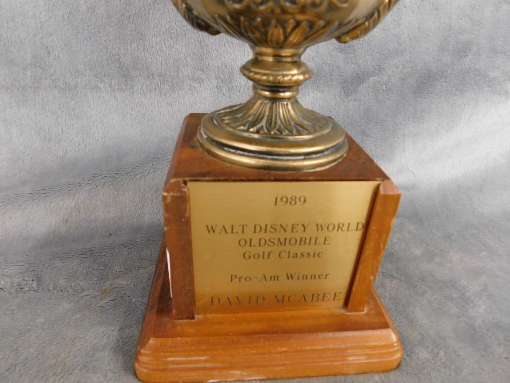 1989 Walt Disney Oldsmobile Golf Classic - Pro Am Trophy - Mickey - 13.25" x 4.5" x 4.5" - 4