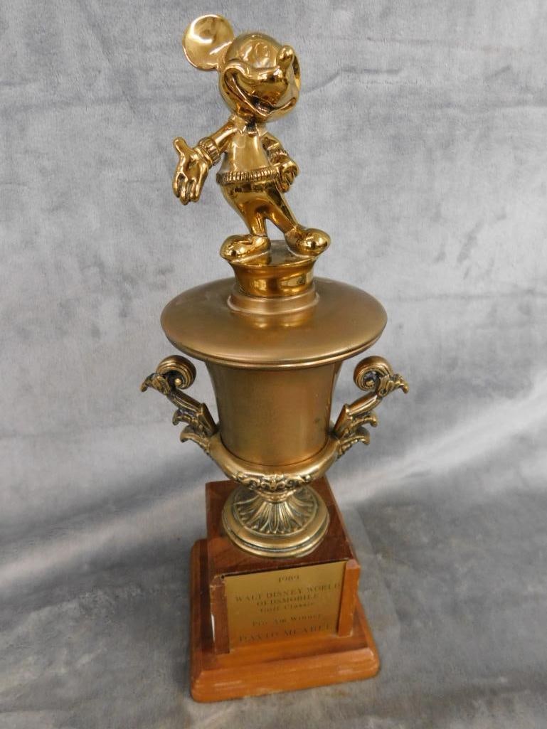 1989 Walt Disney Oldsmobile Golf Classic - Pro Am Trophy - Mickey - 13.25" x 4.5" x 4.5" - 7
