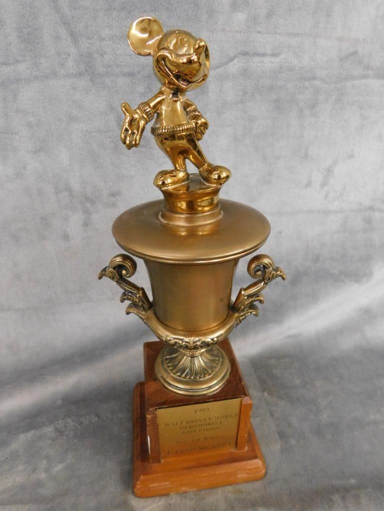 1989 Walt Disney Oldsmobile Golf Classic - Pro Am Trophy - Mickey - 13.25" x 4.5" x 4.5" - 8