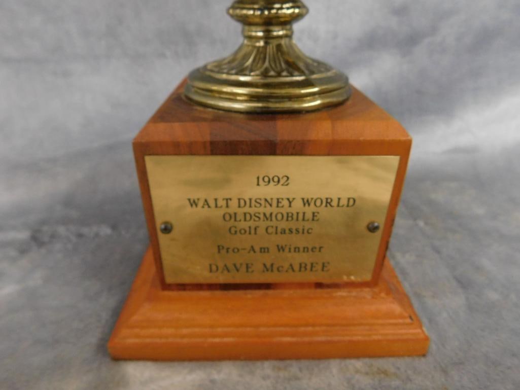 1992 Walt Disney Oldsmobile Golf Classic - Pro Am Trophy - Mickey - 13.25" x 4.5" x 4.5" - 4