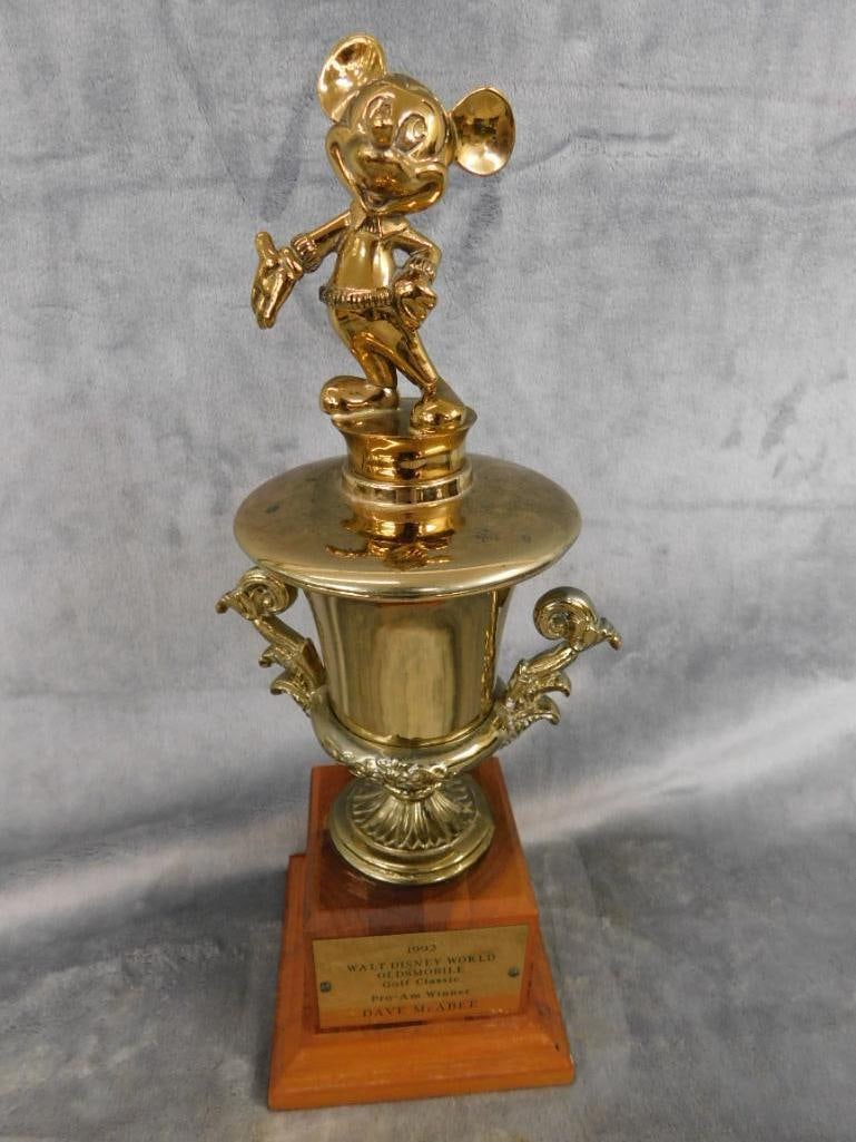 1992 Walt Disney Oldsmobile Golf Classic - Pro Am Trophy - Mickey - 13.25" x 4.5" x 4.5" - 7