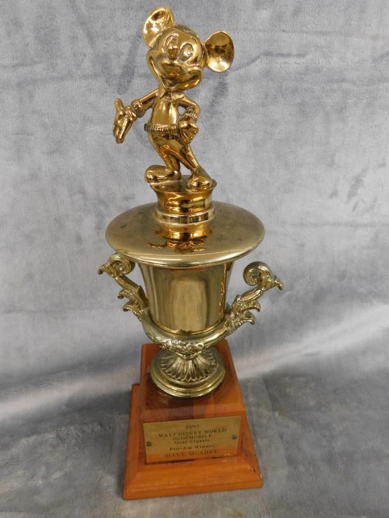 1992 Walt Disney Oldsmobile Golf Classic - Pro Am Trophy - Mickey - 13.25" x 4.5" x 4.5" - 8