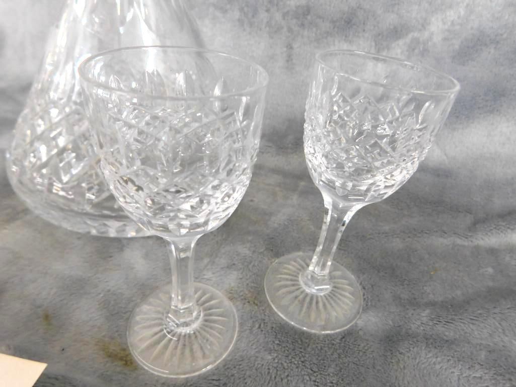 Tiffany and Co. Tantalus - Crystal Decanter with 4 Cordial Glasses - All Signed - 5