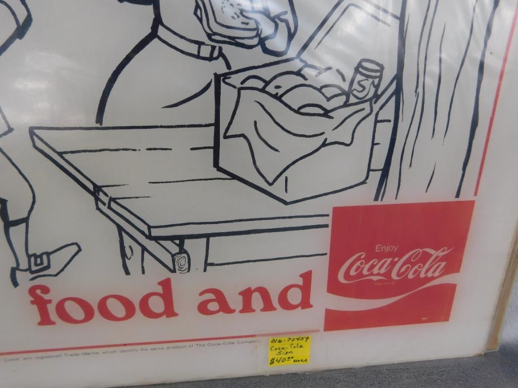 Very Rare 1972 NRA Show Coca Cola Backlit Panel - 15" x 15" "Cold Drinks" - 4
