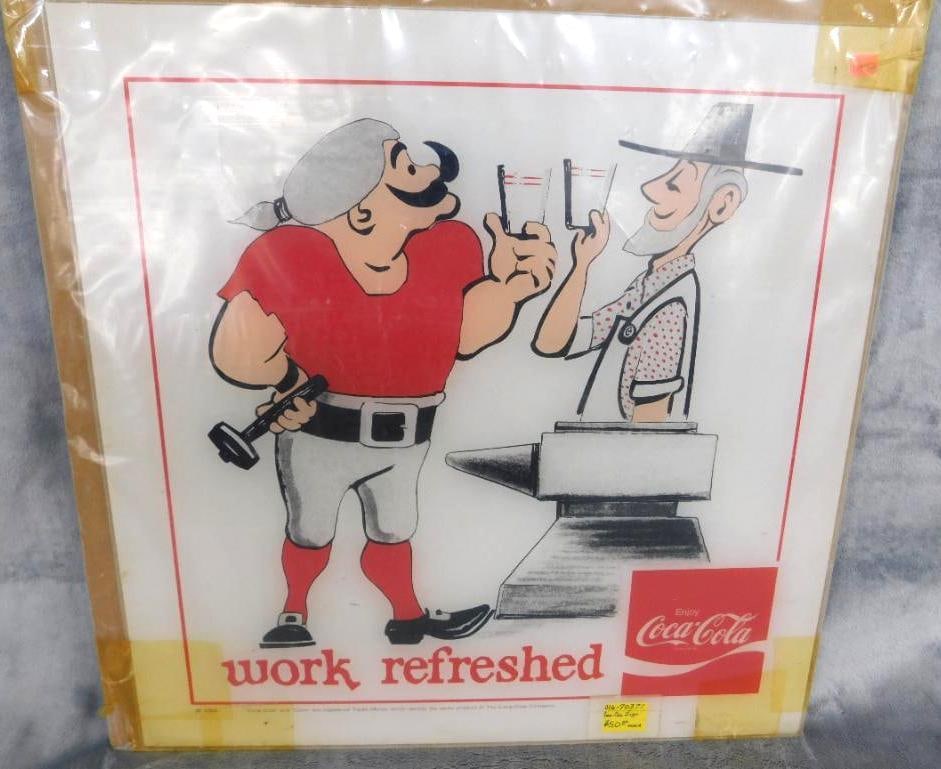 Very Rare 1972 NRA Show Coca Cola Backlit Panel - 15" x 15" "They Go Together": Only Released For The 1972 National Restaurant Association Show - See Photos For Condition and Details