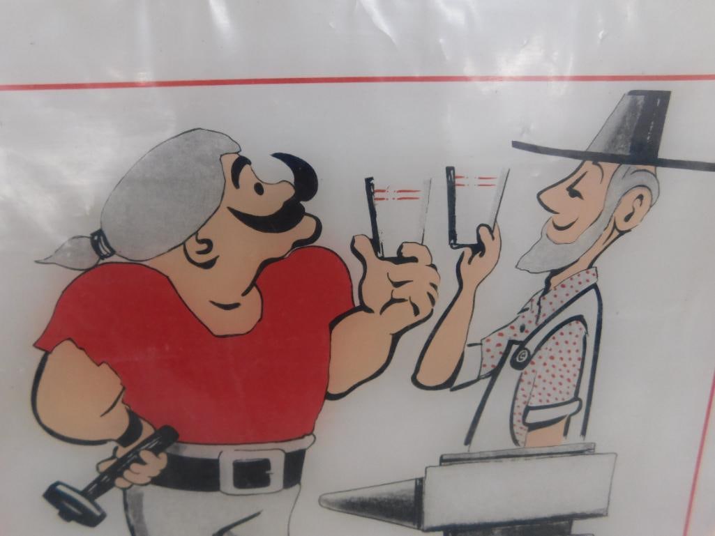 Very Rare 1972 NRA Show Coca Cola Backlit Panel - 15" x 15" "They Go Together" - 2