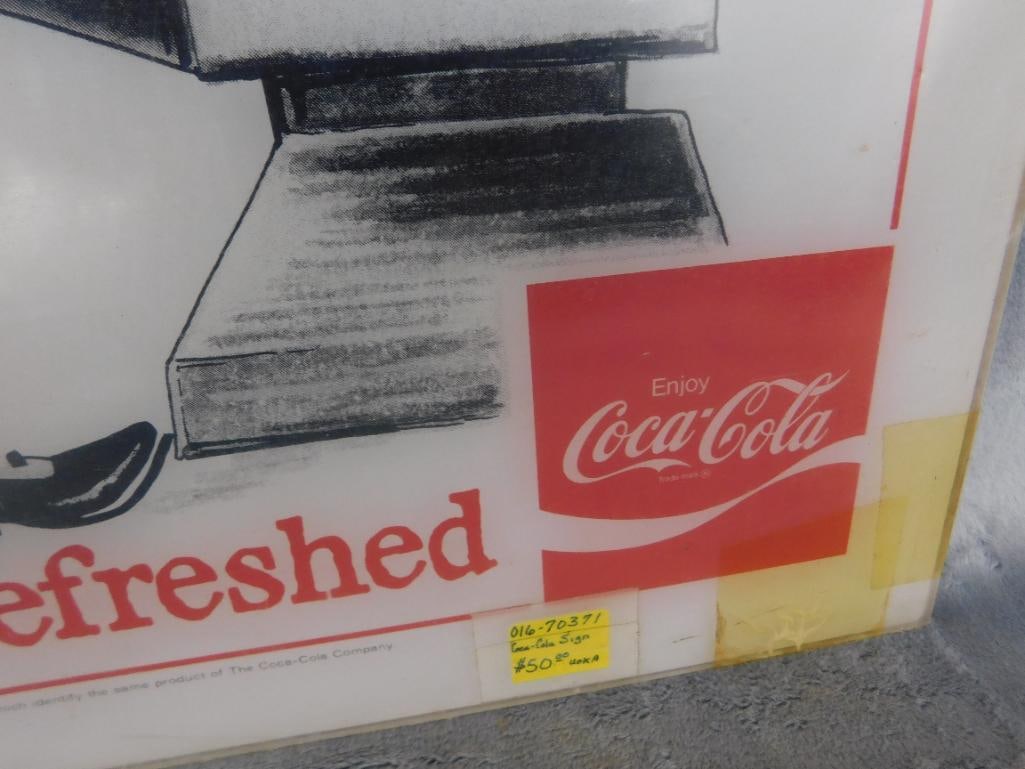 Very Rare 1972 NRA Show Coca Cola Backlit Panel - 15" x 15" "They Go Together" - 5