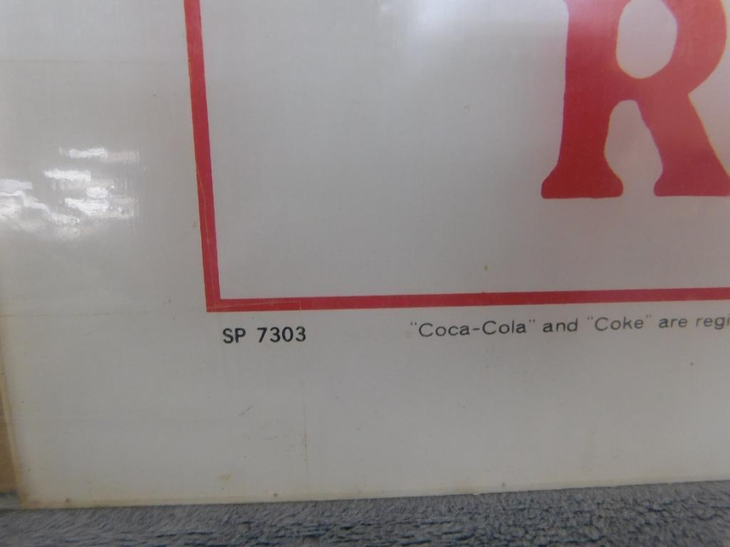 Very Rare 1972 NRA Show Coca Cola Backlit Panel - 15" x 15" "Work Refreshed" - 6
