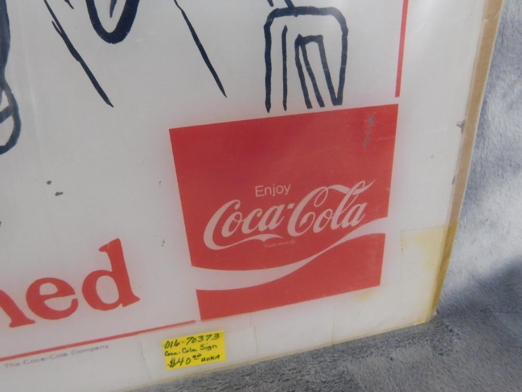 Very Rare 1972 NRA Show Coca Cola Backlit Panel - 15" x 15" "Travel Refreshed" - 5