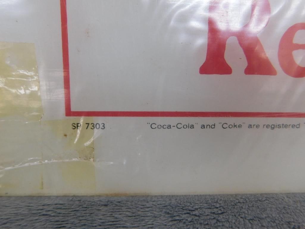 Very Rare 1972 NRA Show Coca Cola Backlit Panel - 15" x 15" "Travel Refreshed" - 6