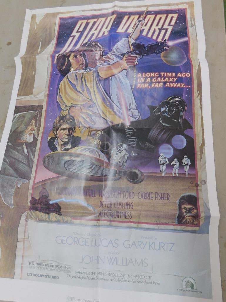 1982 Star Wars Re-release Poster - 34" x 22" - Pin Holes - 12