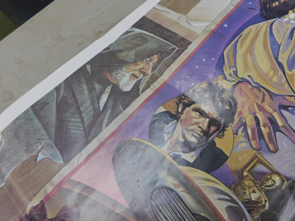 1982 Star Wars Re-release Poster - 34" x 22" - Pin Holes - 2