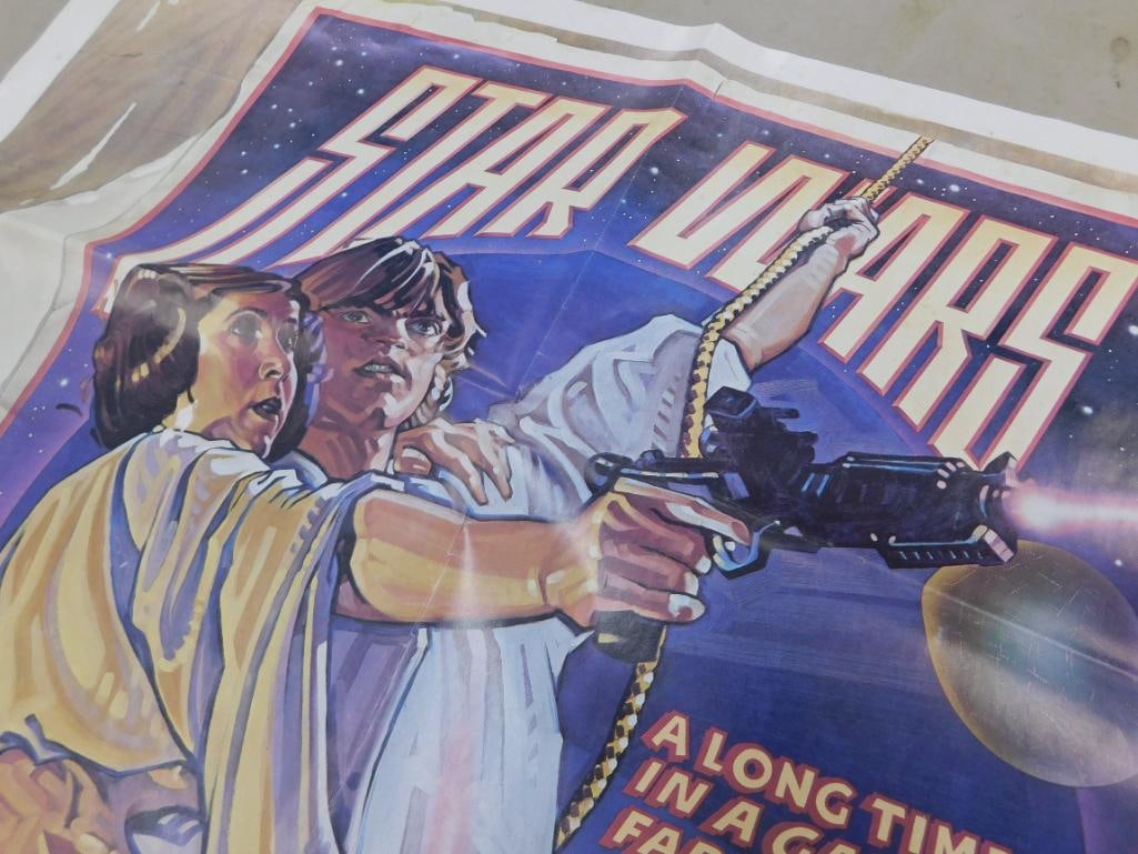 1982 Star Wars Re-release Poster - 34" x 22" - Pin Holes - 3