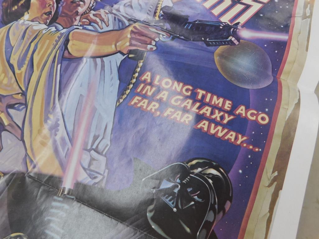 1982 Star Wars Re-release Poster - 34" x 22" - Pin Holes - 4