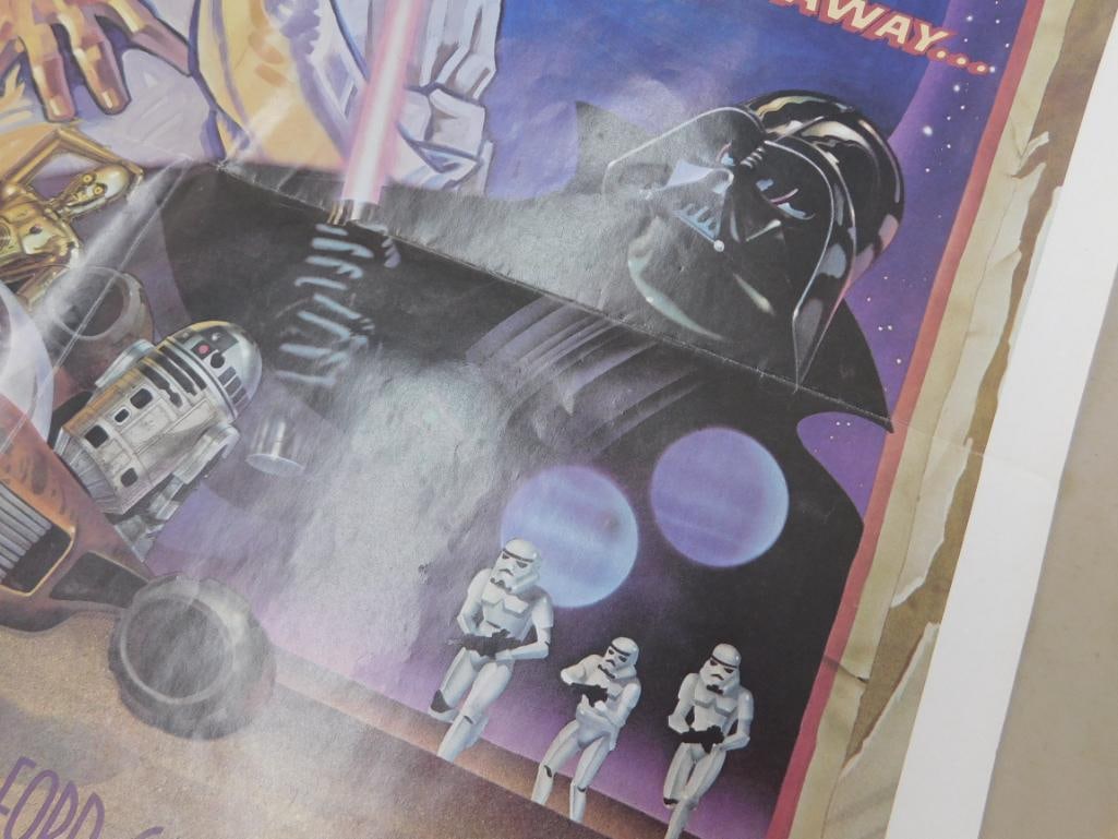 1982 Star Wars Re-release Poster - 34" x 22" - Pin Holes - 6
