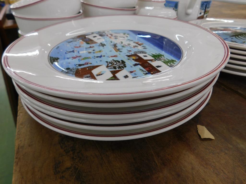21 Piece Villeroy and Boch Plateware Set - Service For 6 - "Naif Christmas" Pattern - 3
