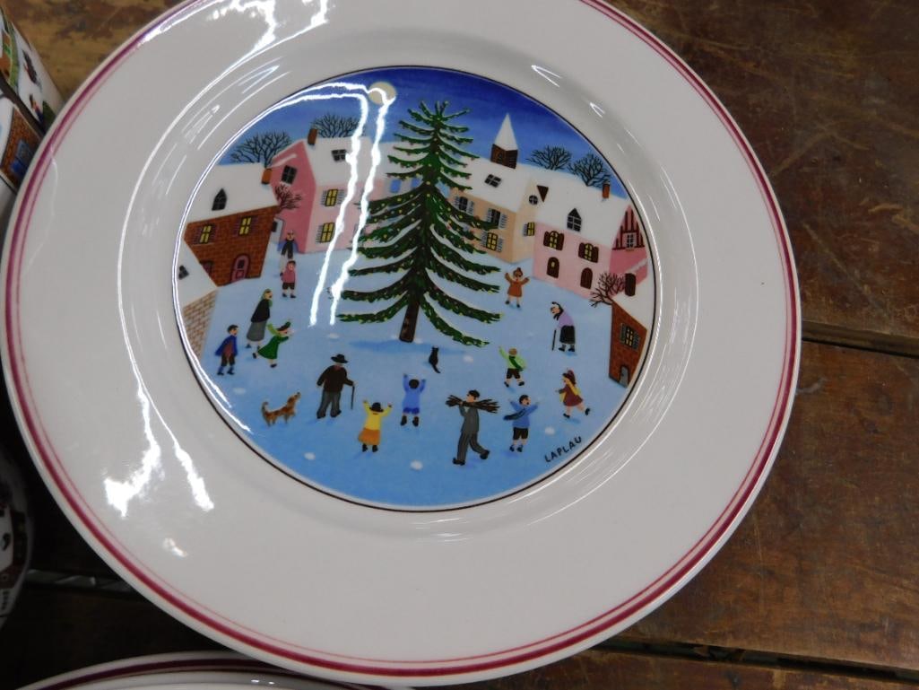 21 Piece Villeroy and Boch Plateware Set - Service For 6 - "Naif Christmas" Pattern - 4