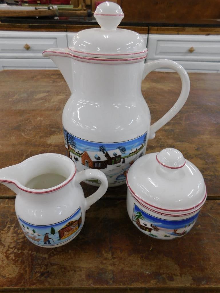 21 Piece Villeroy and Boch Plateware Set - Service For 6 - "Naif Christmas" Pattern - 8