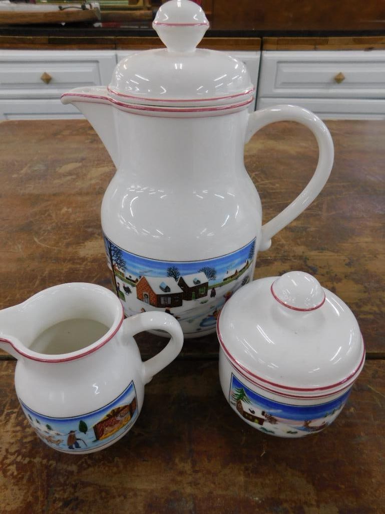 21 Piece Villeroy and Boch Plateware Set - Service For 6 - "Naif Christmas" Pattern - 9