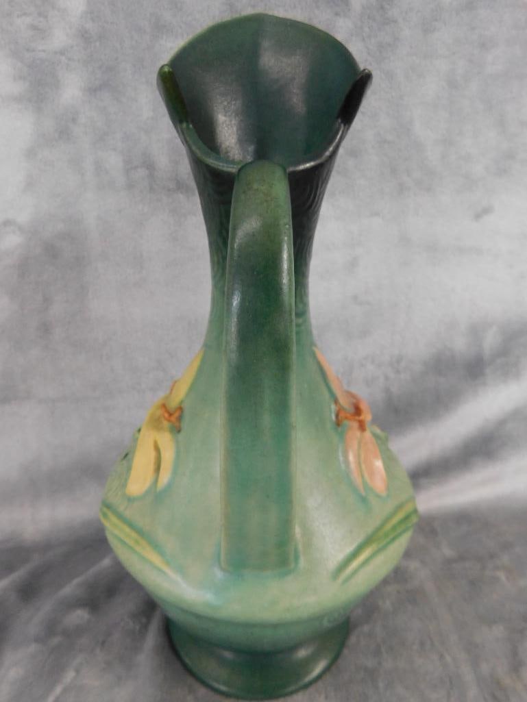 Roseville Ewer - 23-10" - Zephyr Lily Pattern - Green - 10.75" x 5.5" - 5
